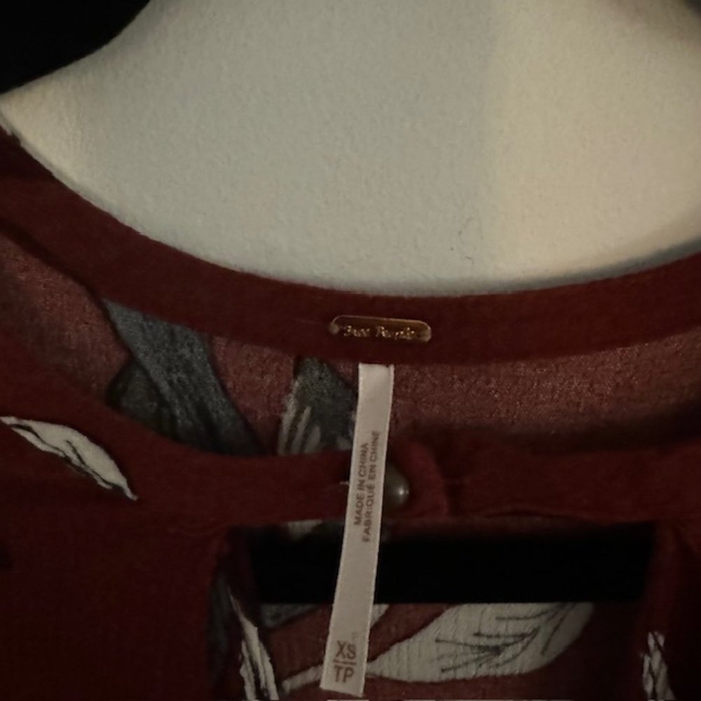 Free People Tree Swing Floral Oversized Tunic w/ Pockets Size XS - Picture 5 of 5